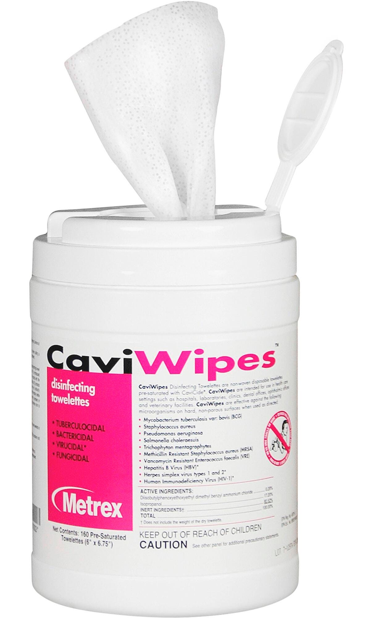 Unimed Metrex Cavi Wipes Disinfect Decontaminate Hand Wipe, Pack of 160, Item Number 1314952